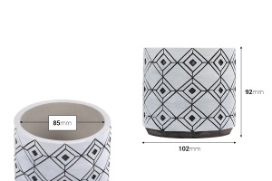 Pot en ciment décoratif 102x92 mm en différents modèles - 4 pcs-εικόνα_διαστάσεις