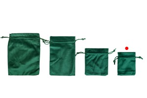 Pochette en velours vert de 70 x 90 mm - Lot de 50-photo_groupe