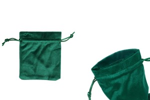 Samtbeutel mit den Maßen 100 x 120 mm in grüner Farbe – 50 Stück-produktbild