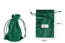 Pochette en velours vert de 100 x 160 mm - Lot de 50 pièces Pochette en velours vert de 100 x 160 mm - Lot de 50 pièces-photo_dimensions