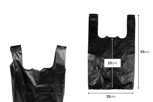 Plastiktüte 20x32 cm schwarz -100 Stücke-εικόνα_διαστάσεις
