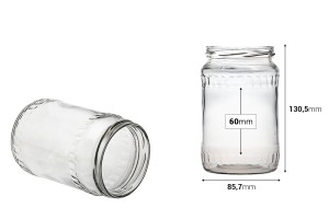 Pot cylindrique pour le miel 580 ml Fascet-εικόνα_διαστάσεις