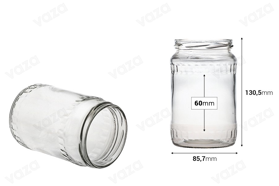 Kavanoz cilindrik për mjaltë 580 ml Facet - 72 copë Kavanoz cilindrik për mjaltë 580 ml Facet - 72 copë-imazh_dimensione