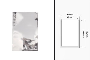 Sachets en aluminium 100 x 150 mm avec fermeture thermoscellable et ouverture facile - 100 pièces-εικόνα_διαστάσεις