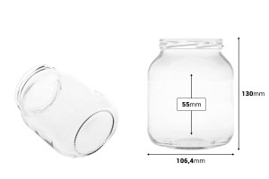 720 ml Glas ovales Glas-bildabmessungen