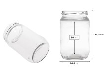 Glass round jar 720ml (for 1 kg honey) - 50 pcs Glass round jar 720ml (for 1 kg honey) - 50 pcs-image_dimensions