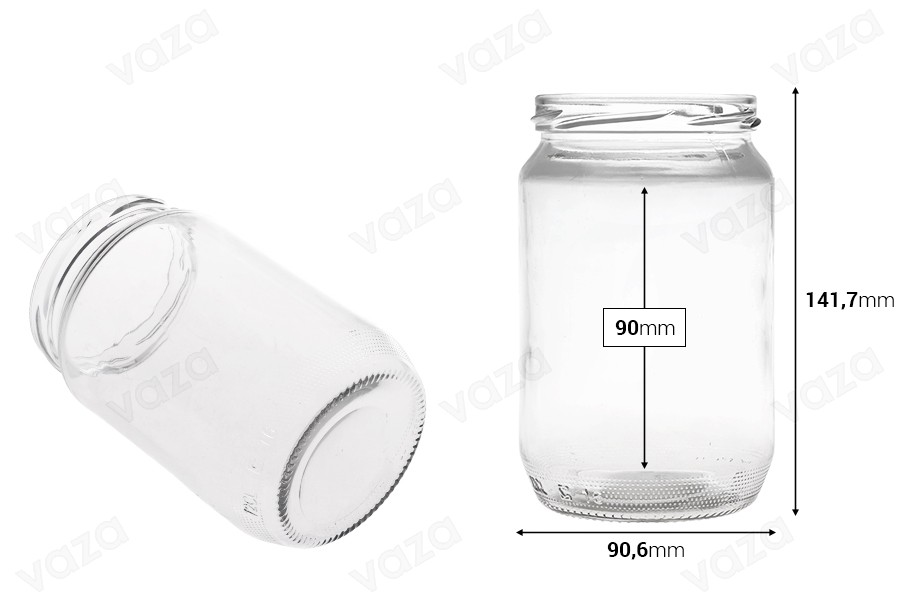 Glass round jar 720ml (for 1 kg honey) - 50 pcs Glass round jar 720ml (for 1 kg honey) - 50 pcs-image_dimensions