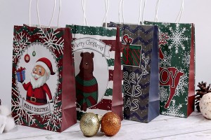 Christmas gift bag 150x80x210 mm  with handle - 12 pcs-εικόνα_σύνθεση
