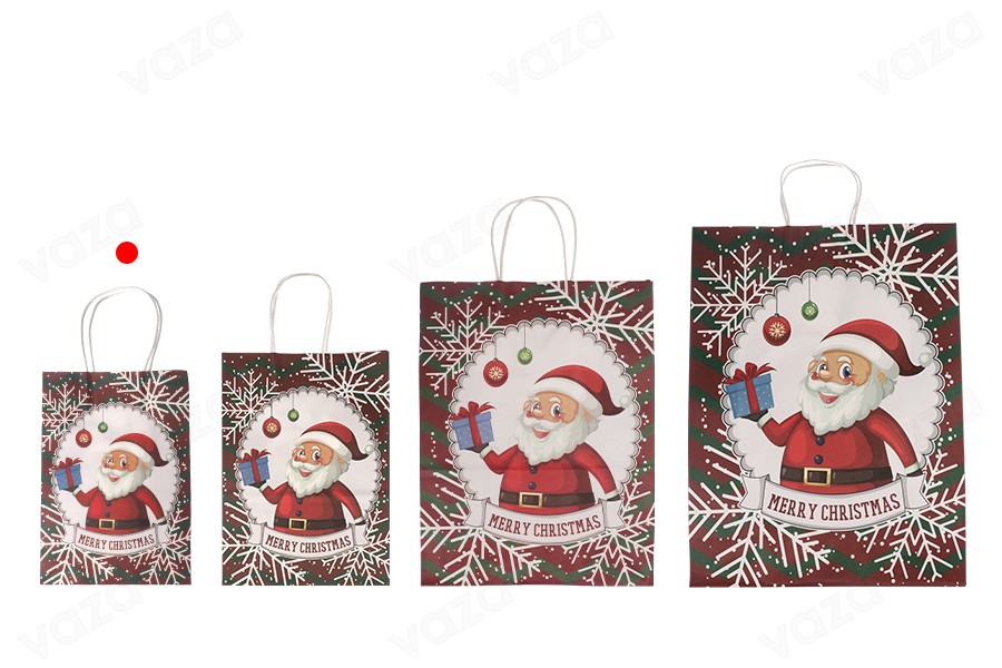 Sac cadeau de Noël 150x80x210 mm avec poignée - 12 pièces Sac cadeau de Noël 150x80x210 mm avec poignée - 12 pièces-photo_groupe