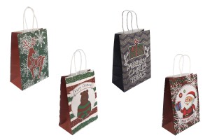 Weihnachtsgeschenktüte 185x95x255 mm mit Henkel - 12 Stk-1