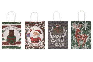 Weihnachtsgeschenktüte 185x95x255 mm mit Henkel - 12 Stk-5