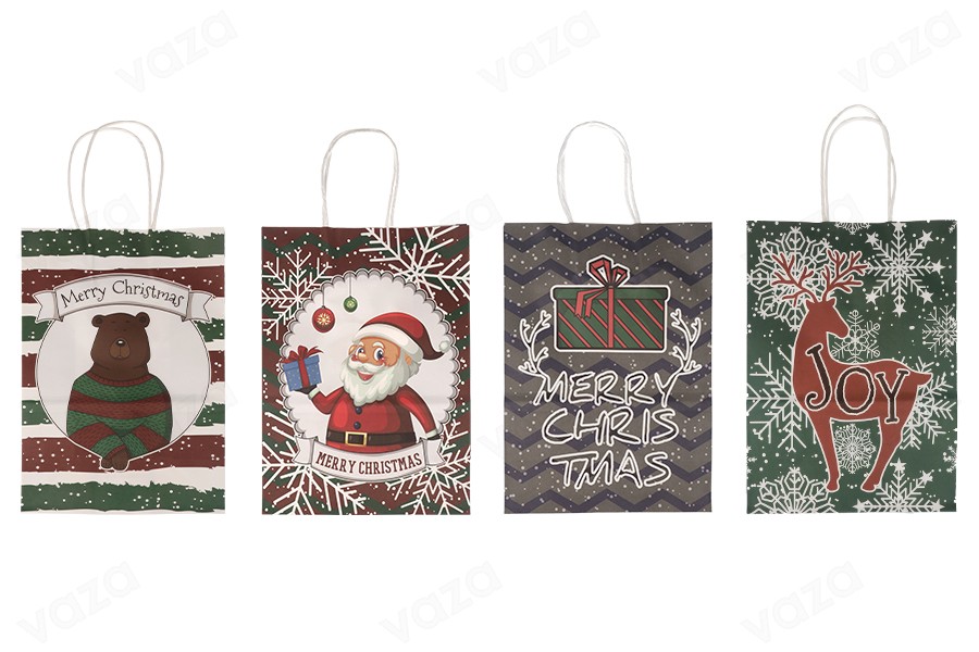 Sac cadeau de Noël 185x95x255 mm avec poignée - 12 pièces Sac cadeau de Noël 185x95x255 mm avec poignée - 12 pièces-εικόνα_σύνθεση