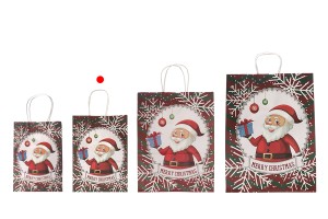 Sac cadeau de Noël 185x95x255 mm avec poignée - 12 pièces-6
