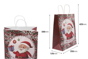 Weihnachtsgeschenktüte 255x125x330 mm  mit Henkel - 12 Stk-2