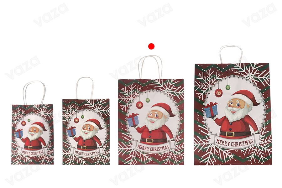 Borsa regalo natalizia 255x125x330 mm con manico - 12 pezzi Borsa regalo natalizia 255x125x330 mm con manico - 12 pezzi-gruppo_immagini