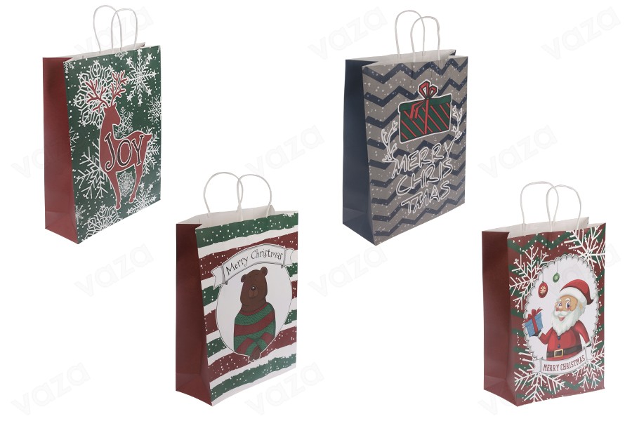 Sac cadeau de Noël 315x115x420 mm avec poignée - 12 pièces Sac cadeau de Noël 315x115x420 mm avec poignée - 12 pièces-photo_produit