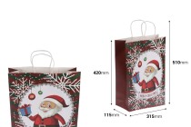 Sac cadeau de Noël 315x115x420 mm avec poignée - 12 pièces Sac cadeau de Noël 315x115x420 mm avec poignée - 12 pièces