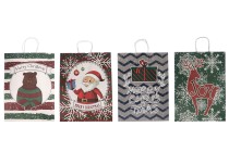 Sac cadeau de Noël 315x115x420 mm avec poignée - 12 pièces Sac cadeau de Noël 315x115x420 mm avec poignée - 12 pièces