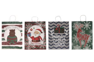 Weihnachtsgeschenktüte 315x115x420 mm mit Henkel - 12 Stk-5