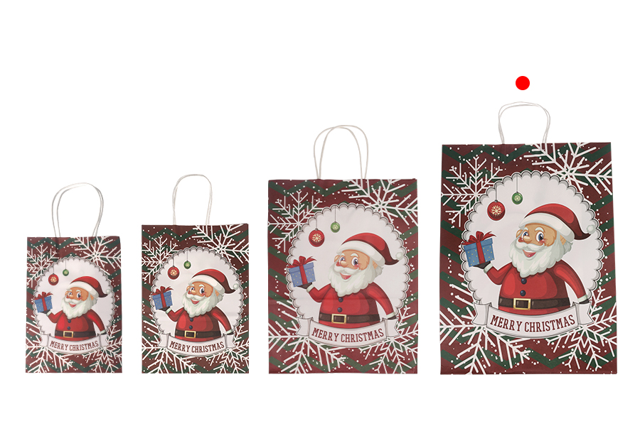 Sac cadeau de Noël 315x115x420 mm avec poignée - 12 pièces Sac cadeau de Noël 315x115x420 mm avec poignée - 12 pièces