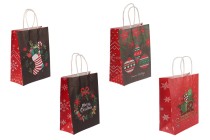 Paper gift bag 185x95x255 mm in various Christmas designs with handle - 12 pcs Paper gift bag 185x95x255 mm in various Christmas designs with handle - 12 pcs