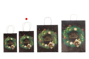 Weihnachtsgeschenktüten aus Papier 185x95x255 mm mit Henkel - 12 Stück-5