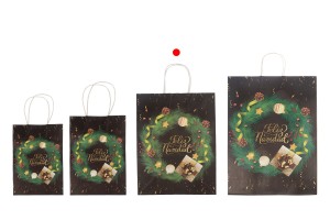 Weihnachtsgeschenktüten aus Papier 255x125x330 mm mit Henkel - 12 Stück-5