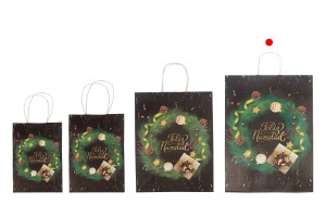 Weihnachtsgeschenktüten aus Papier 315x115x420 mm mit Henkel - 12 Stück-5