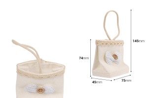 Handgemachte Säckchen für Gastgeschenke  75x45x74mm - 12 Stücke-εικόνα_διαστάσεις