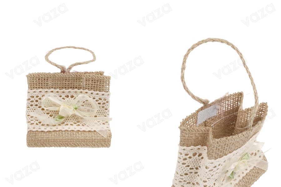 Handgemachte Säckchen für Gastgeschenke 74x44x67mm -12 Stücke Handgemachte Säckchen für Gastgeschenke 74x44x67mm -12 Stücke-produktbild