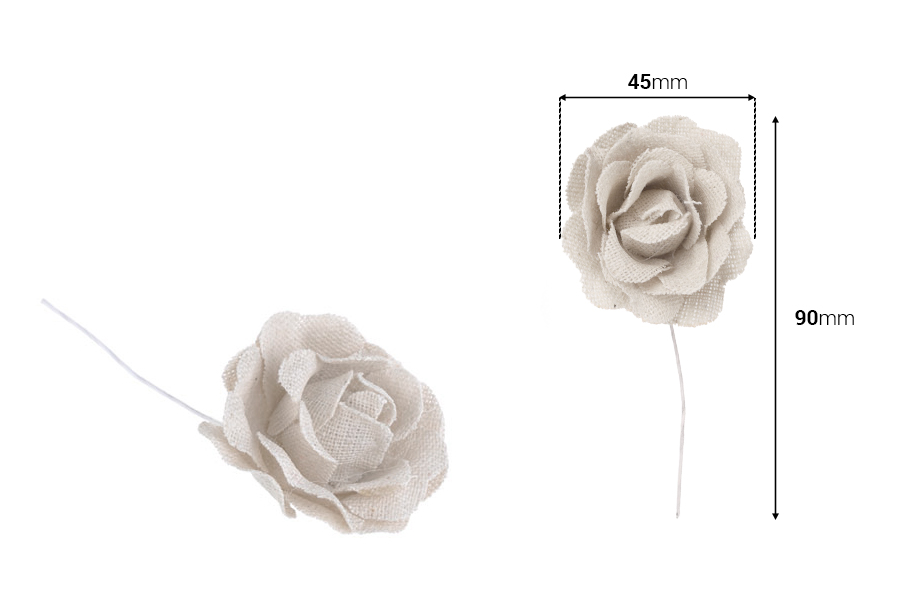 Fiori fatti a mano con stoffa e filo di ferro per bomboniere e decorazioni - 6 pezzi. Fiori fatti a mano con stoffa e filo di ferro per bomboniere e decorazioni - 6 pezzi.-dimensioni_immagine