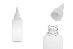 PET-Flasche 100 ml transparent mit weißem twist up Deckel  für E- Liquids 50 Stücke-εικόνα_προϊοντική