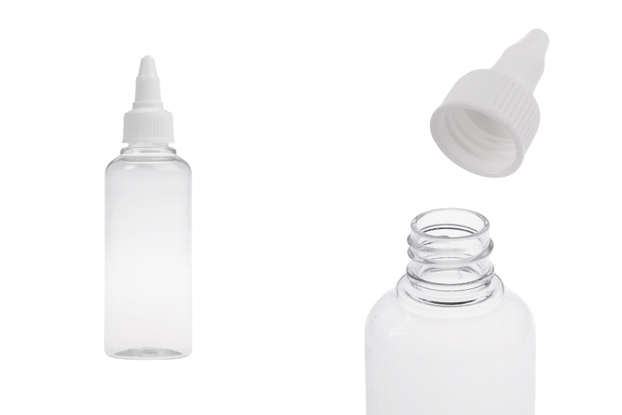 Μπουκαλάκι PET 100 ml διάφανο με λευκό twist up καπάκι unicorn - 50 τμχ-εικόνα_προϊοντική