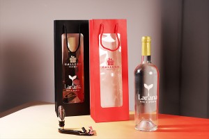 Paper gift bag 125x85x360 mm with window and handle - 12 pcs-εικόνα_σύνθεση