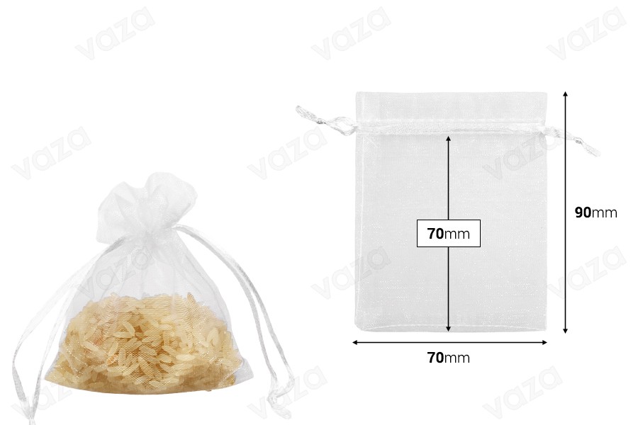 Pouch made of organza 70x90 mm in a variety of colors - 100 pcs Pouch made of organza 70x90 mm in a variety of colors - 100 pcs-image_dimensions