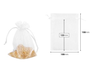 Sacchettino portaconfetti di organza 100x150 mm in svariati colori – 100 pz-εικόνα_διαστάσεις