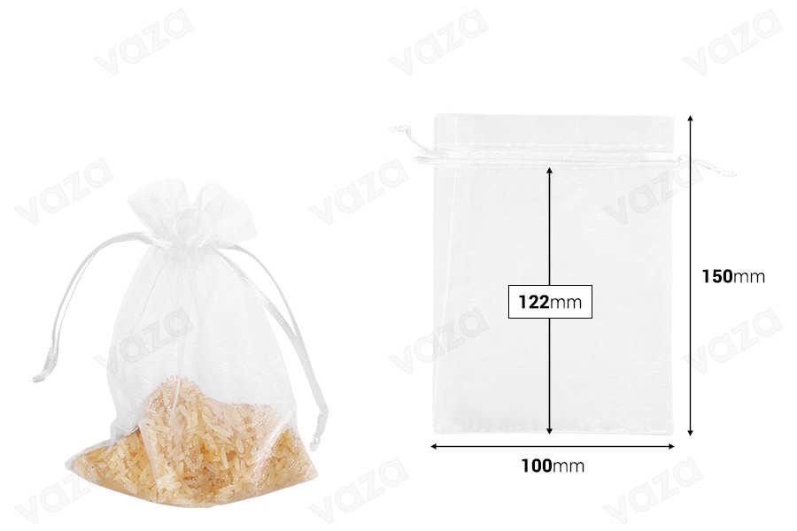 Pouch made of organza 100x150 mm in a variety of colors - 100 pcs Pouch made of organza 100x150 mm in a variety of colors - 100 pcs-image_dimensions