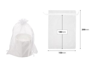 Pochette en organza 150 x 200 mm dans une variété de couleurs - 100 pcs-εικόνα_διαστάσεις