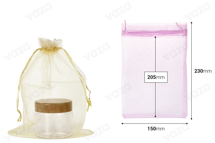 Organza pouch 150x230 mm in a variety of colors - 100 pcs Organza pouch 150x230 mm in a variety of colors - 100 pcs-image_dimensions