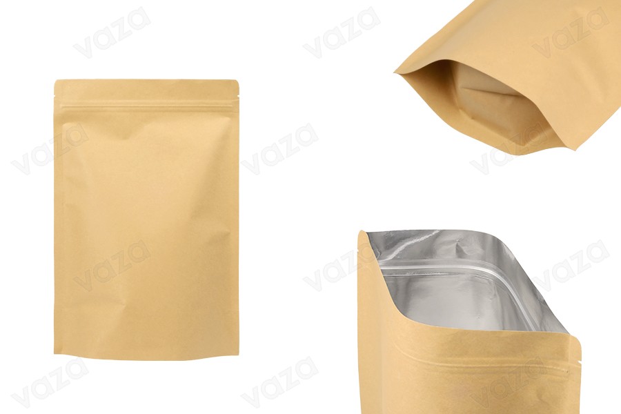 Σακουλάκια κραφτ τύπου Doy Pack, με κλείσιμο "zip", εσωτερική επένδυση αλουμινίου και δυνατότητα σφράγισης με θερμοκόλληση 200x50x300 mm - 50 τμχ Σακουλάκια κραφτ τύπου Doy Pack, με κλείσιμο "zip", εσωτερική επένδυση αλουμινίου και δυνατότητα σφράγισης με θερμοκόλληση 200x50x300 mm - 50 τμχ-εικόνα_προϊοντική