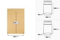 Σακουλάκια κραφτ τύπου Doy Pack, με κλείσιμο "zip", εσωτερική επένδυση αλουμινίου και δυνατότητα σφράγισης με θερμοκόλληση 200x50x300 mm - 50 τμχ Σακουλάκια κραφτ τύπου Doy Pack, με κλείσιμο "zip", εσωτερική επένδυση αλουμινίου και δυνατότητα σφράγισης με θερμοκόλληση 200x50x300 mm - 50 τμχ-εικόνα_διαστάσεις
