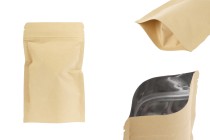 Σακουλάκια κραφτ τύπου Doy Pack 110x30x185 mm, με εσωτερική επένδυση αλουμινίου, κλείσιμο "zip" και δυνατότητα σφράγισης με θερμοκόλληση - 50 τμχ-εικόνα_προϊοντική