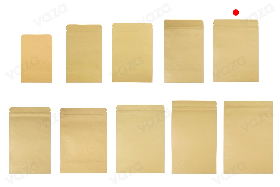 Σακουλάκια κραφτ τύπου Doy Pack, με κλείσιμο "zip", εσωτερική επένδυση αλουμινίου και δυνατότητα σφράγισης με θερμοκόλληση 150x40x210 mm - 50 τμχ Σακουλάκια κραφτ τύπου Doy Pack, με κλείσιμο "zip", εσωτερική επένδυση αλουμινίου και δυνατότητα σφράγισης με θερμοκόλληση 150x40x210 mm - 50 τμχ-εικόνα_σύνθεση