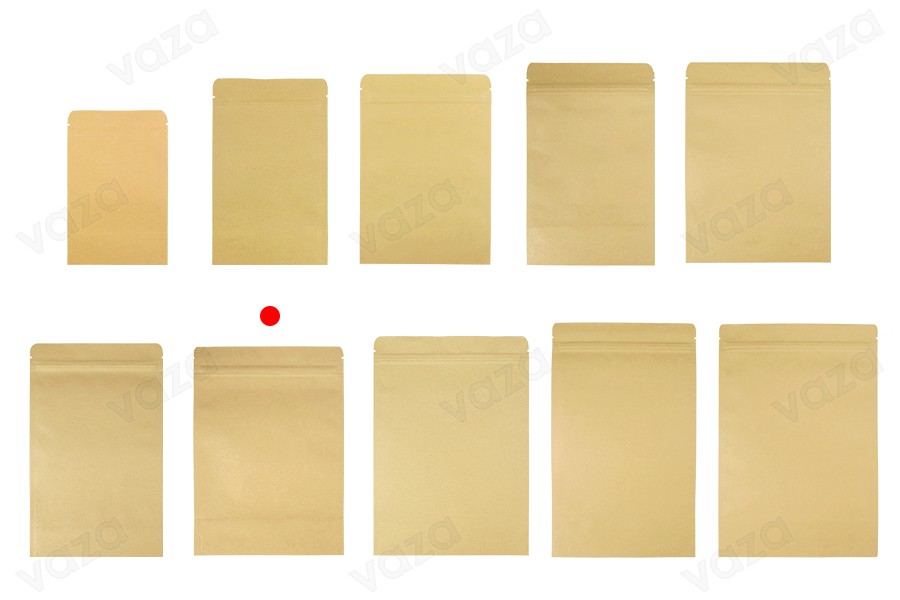 Σακουλάκια κραφτ τύπου Doy Pack, με κλείσιμο "zip", εσωτερική επένδυση αλουμινίου και δυνατότητα σφράγισης με θερμοκόλληση 170x40x240 mm - 50 τμχ Σακουλάκια κραφτ τύπου Doy Pack, με κλείσιμο "zip", εσωτερική επένδυση αλουμινίου και δυνατότητα σφράγισης με θερμοκόλληση 170x40x240 mm - 50 τμχ-εικόνα_σύνθεση