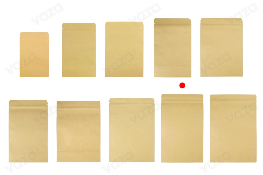 Σακουλάκια κραφτ τύπου Doy Pack, με κλείσιμο "zip", εσωτερική επένδυση αλουμινίου και δυνατότητα σφράγισης με θερμοκόλληση 180x50x300 mm - 50 τμχ Σακουλάκια κραφτ τύπου Doy Pack, με κλείσιμο "zip", εσωτερική επένδυση αλουμινίου και δυνατότητα σφράγισης με θερμοκόλληση 180x50x300 mm - 50 τμχ-εικόνα_σύνθεση