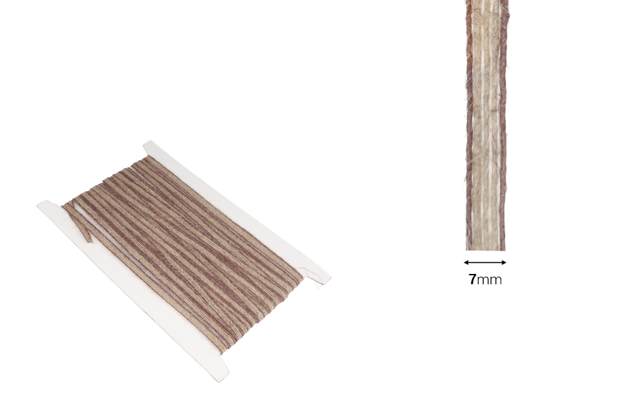 Decorative grosgrain beige-brown hessian trim, 7 mm wide (one piece is 10 meters long) Decorative grosgrain beige-brown hessian trim, 7 mm wide (one piece is 10 meters long)-εικόνα_διαστάσεις