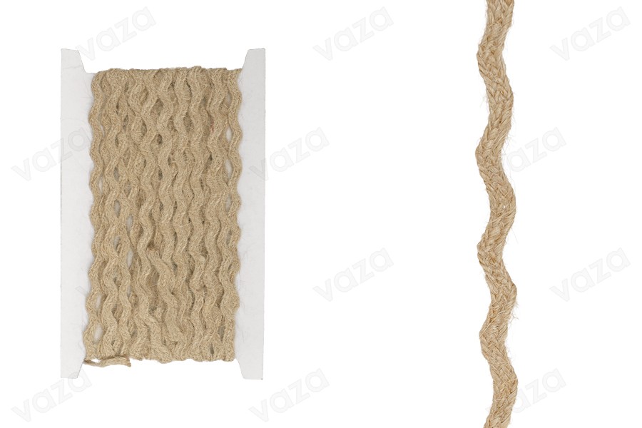 Decorative curve wavy hessian trim in beige color, 6mm wide (one piece is 10 meters long)-image_product