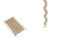 Decorative curve wavy hessian trim in beige color, 6mm wide (one piece is 10 meters long)-image_dimensions