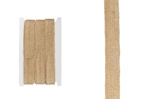 Tresse gros décorative en toile de jute avec tissage doré, largeur de 23 mm (10 mètres par pièce)-εικόνα_προϊοντική