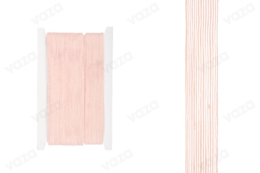 Shirit dekorativ prej jute ngjyrë rozë, gjerësi 25mm (10 metra/copa) Shirit dekorativ prej jute ngjyrë rozë, gjerësi 25mm (10 metra/copa)-imazh_produkt